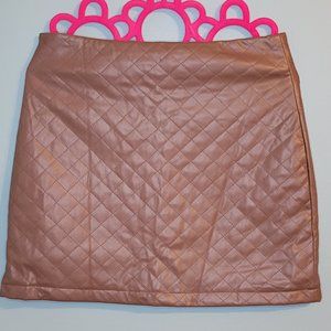 Fashion on Earth Faux Leather Quilted Mini Skirt